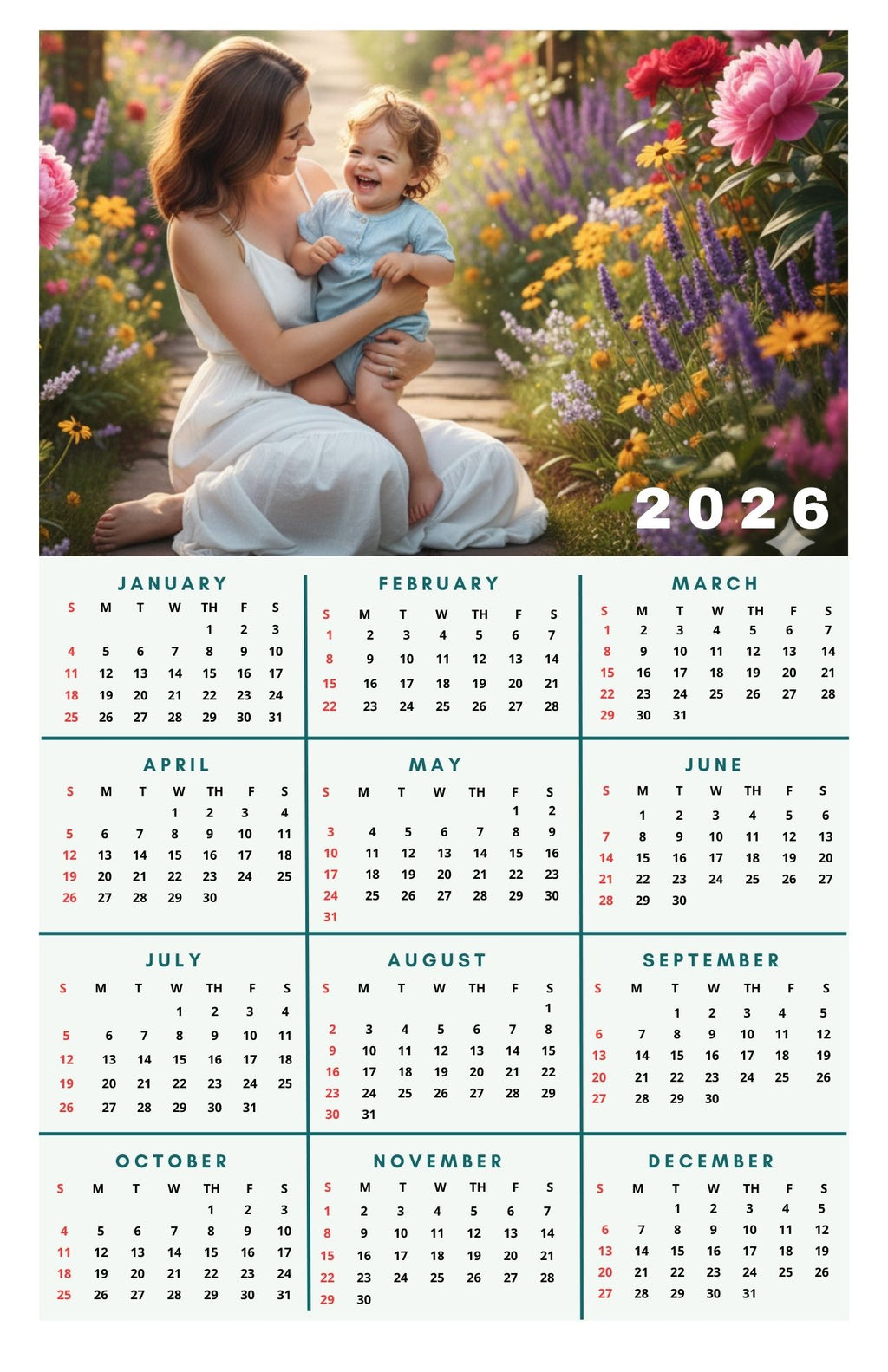 Magnetic Calendar 5x8 "