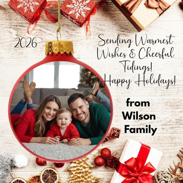 2.5 x 2.5"  Holiday Greetings Photo Magnet (min order of 3 magnets)