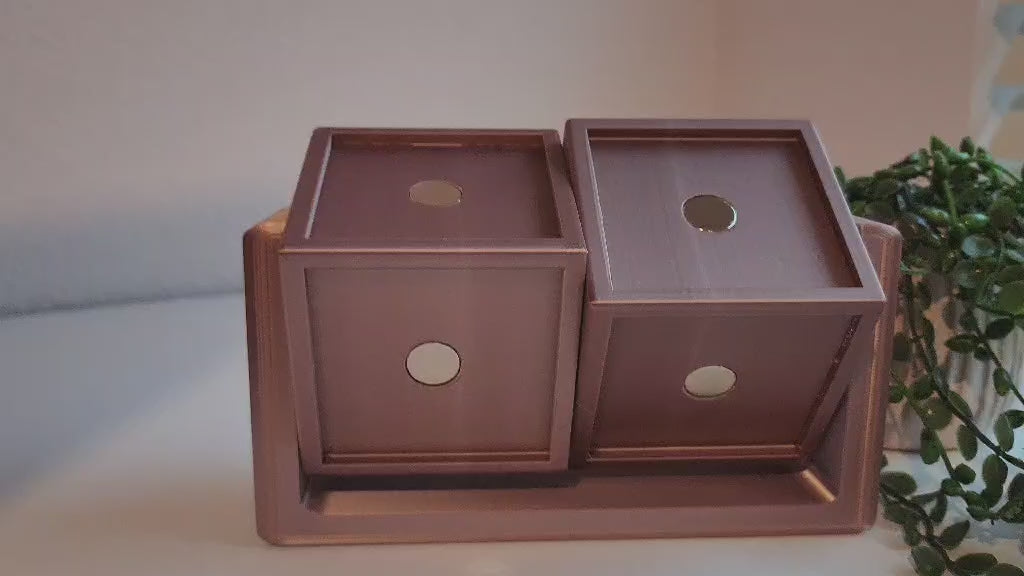 STL - Double Rotating Cube Frame  (Holds 8 Photo Magnets)