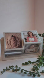 Rotating Cube Frame -  Double   (Holds 8 Photo Magnets)