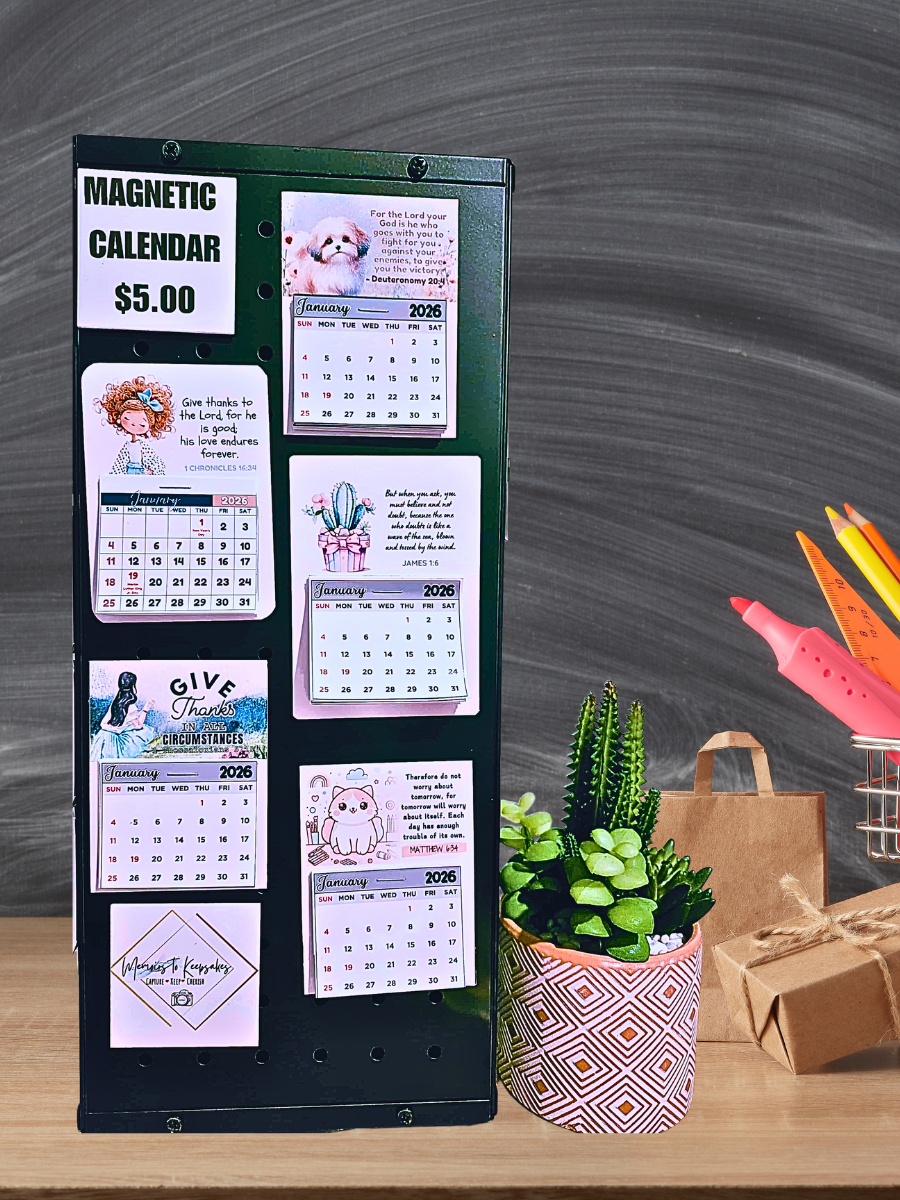 Magnetic calendar 3x4"