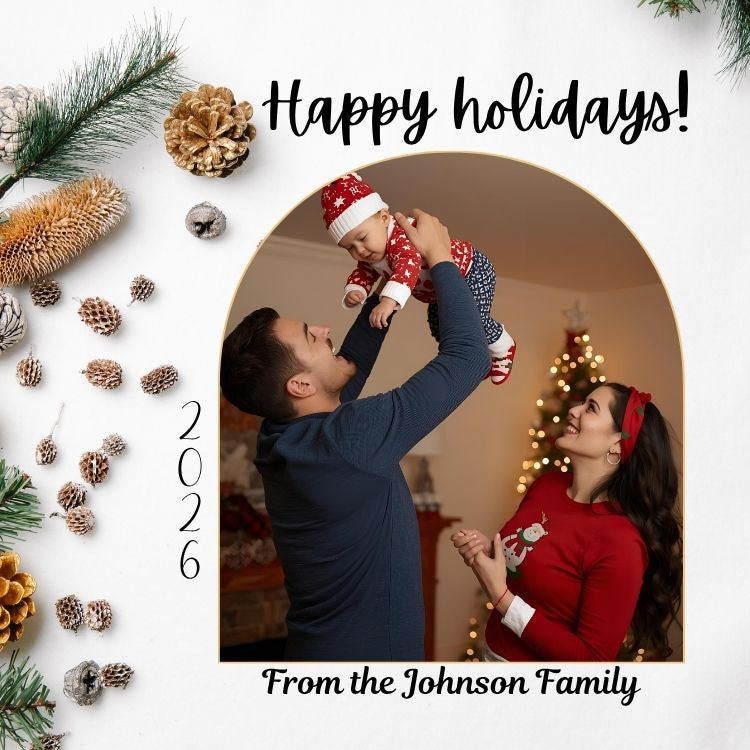 2.5 x 2.5"  Holiday Greetings Photo Magnet (min order of 3 magnets)