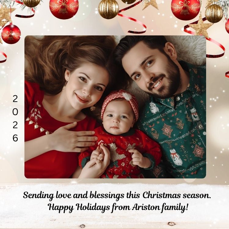 2.5 x 2.5"  Holiday Greetings Photo Magnet (min order of 3 magnets)