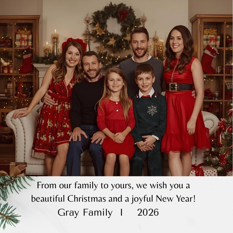 2.5 x 2.5"  Holiday Greetings Photo Magnet (min order of 3 magnets)