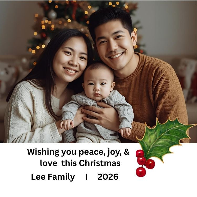 2.5 x 2.5"  Holiday Greetings Photo Magnet (min order of 3 magnets)